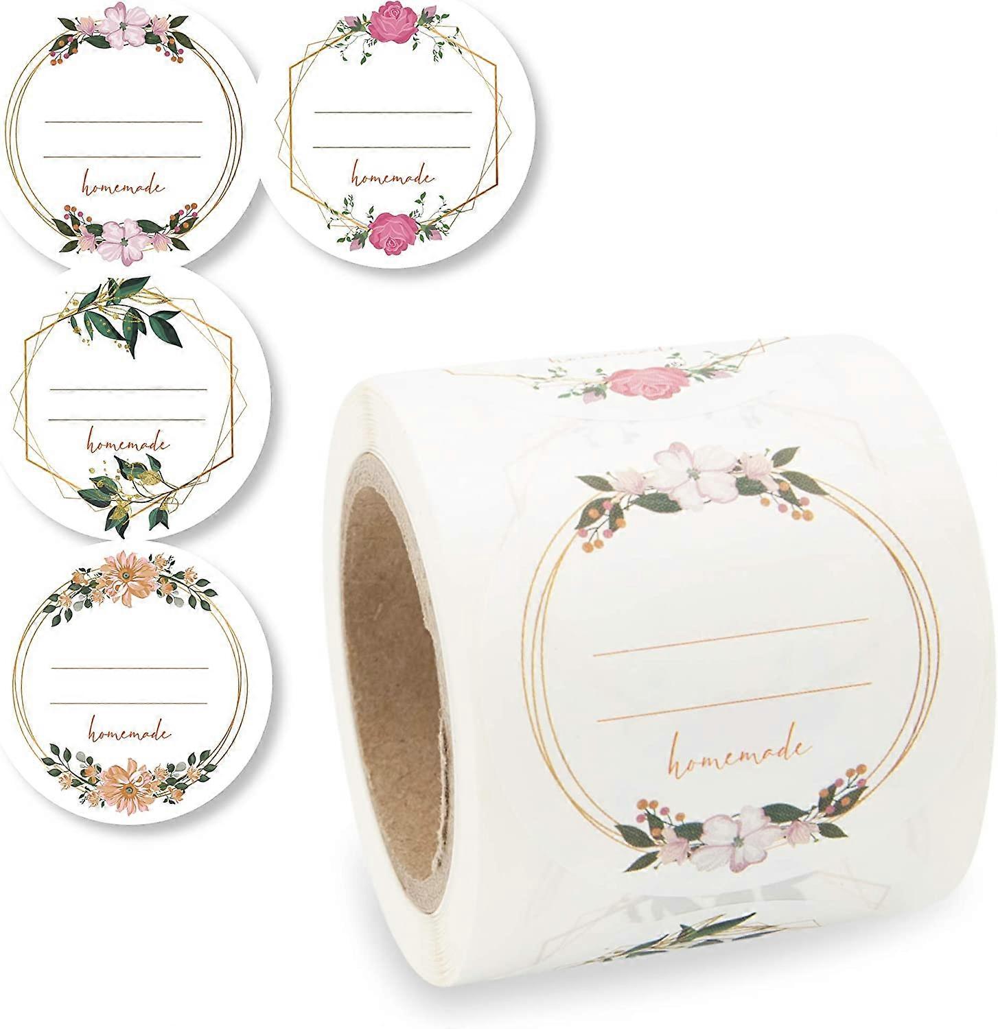Self-adhesive labels 50 mm Flower pattern (500)