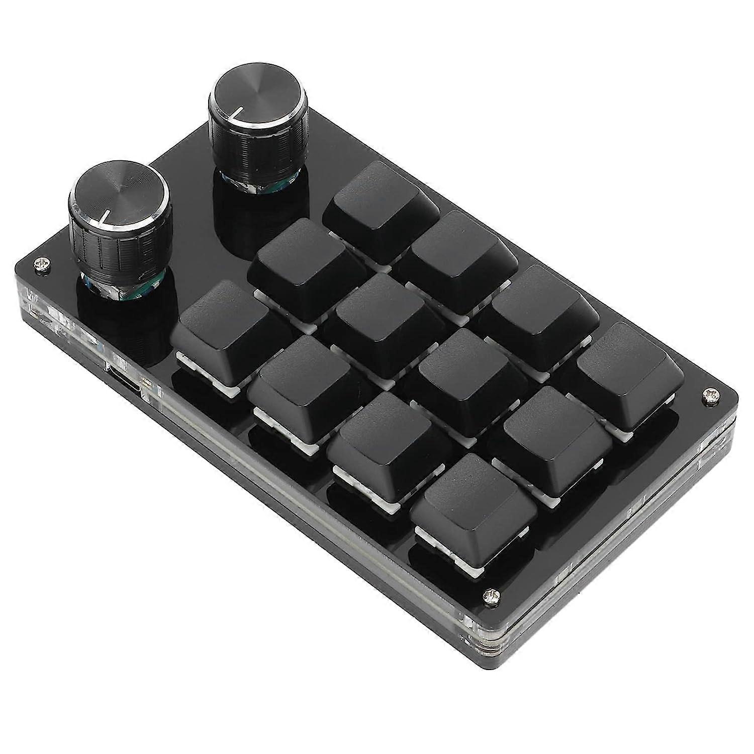 Macro Mechanical Keyboard, 12-Key Mini Mechanical Keyboard, Multifunction RGB Programmable One-Handed Keyboard, DIY Mechanical Keyboard for Gaming (Bl