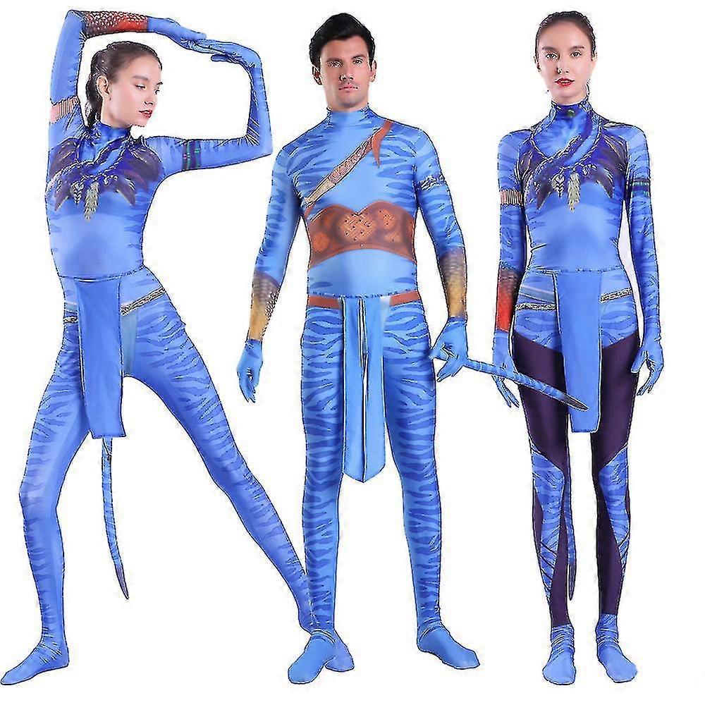 Costume de cosplay extraterrestre bleu avec queue r