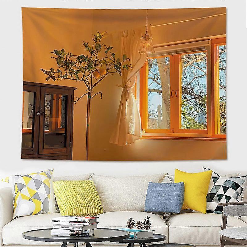 Vista mare Tramonto sfondo panno camera da letto Ristrutturazione dormitorio decorazione panno appeso grande arazzo finestra serie