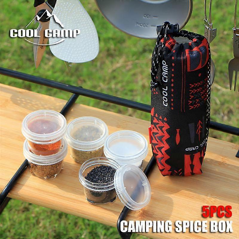 Kit D'épices Camping 5 Pots Avec Sac Portable – BBQ Pique-nique – Neuf