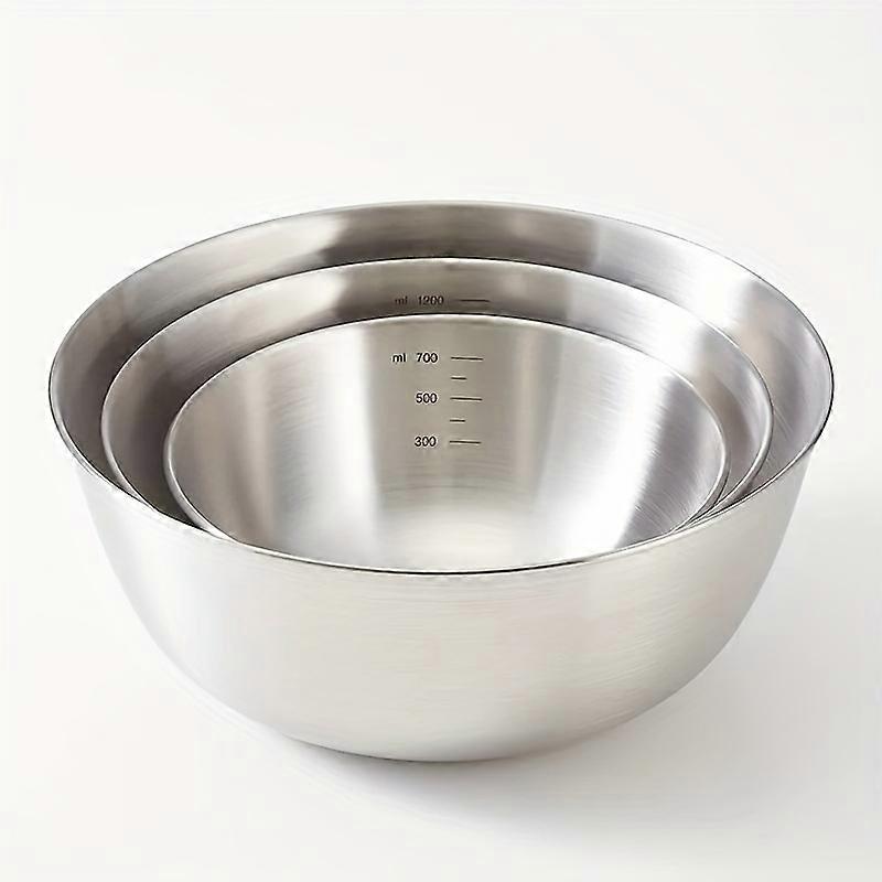 3pcs, Durable Stainless Steel Mixing Bowls for Effortless Kitchen Preparation and Storage