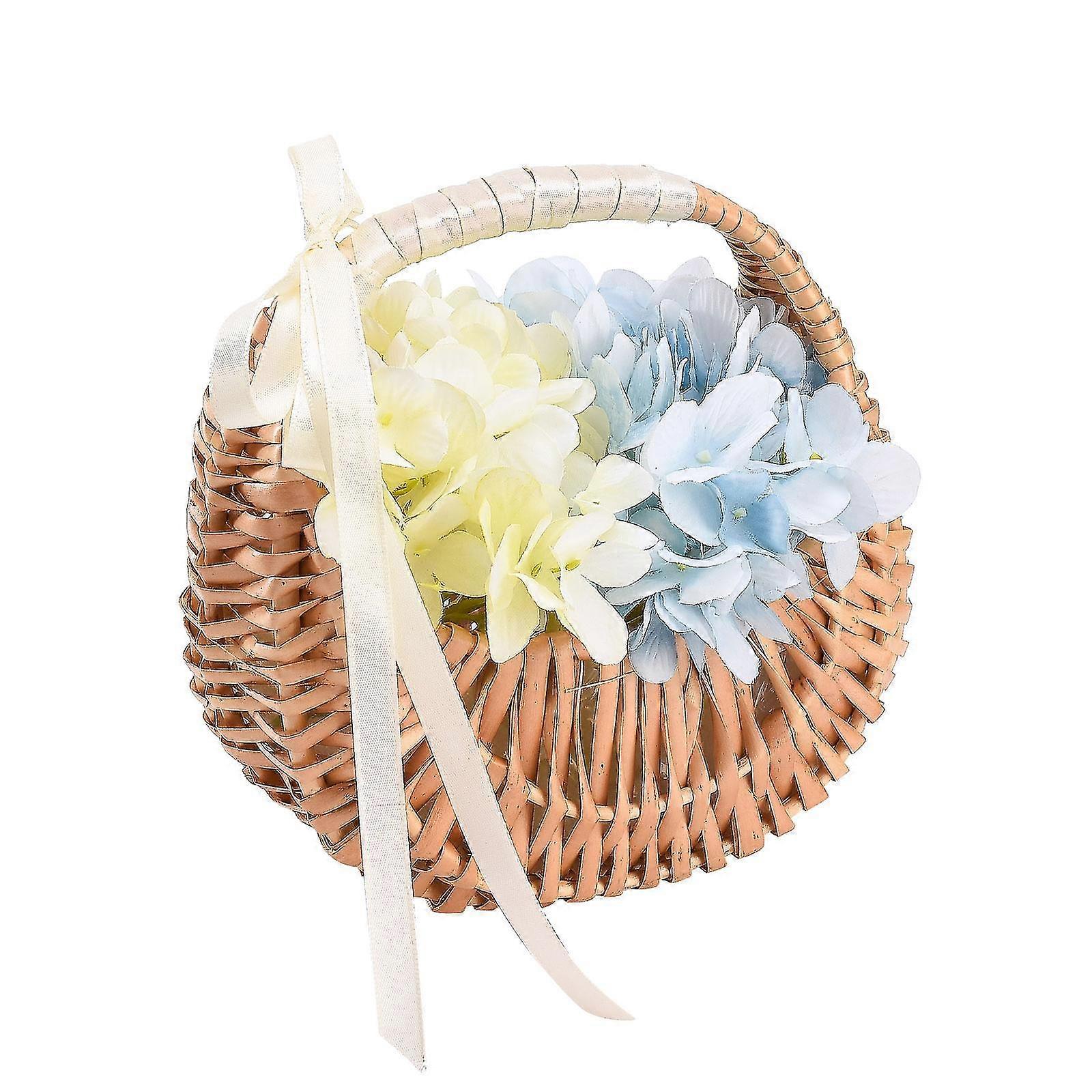 Handgeflochtene Rattan Blumenmdchen Krbe