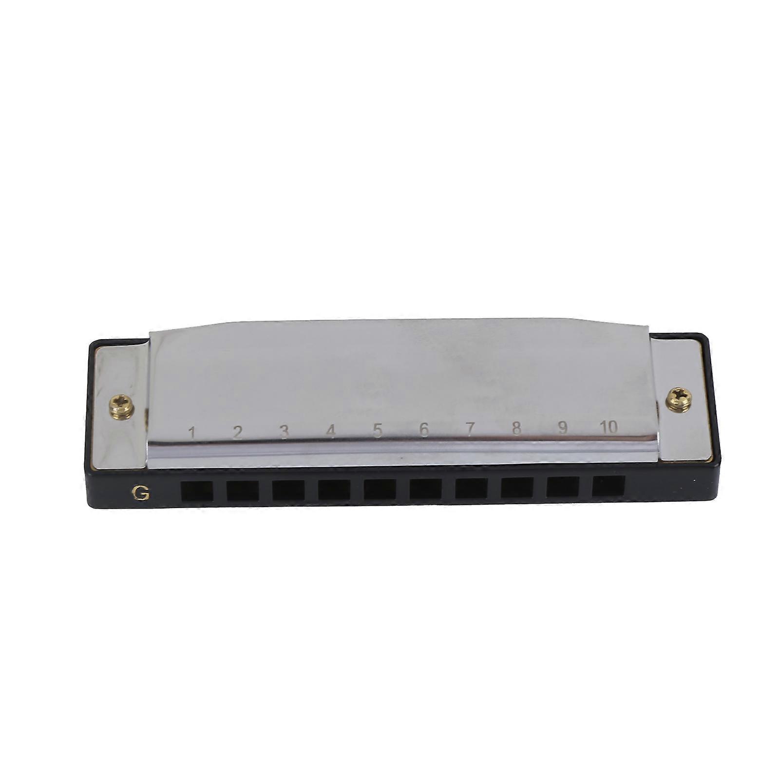 10 Hole 20 Tone G Key Harmonica with ABS+Metal Material Comfortable Grip Storage Box Included