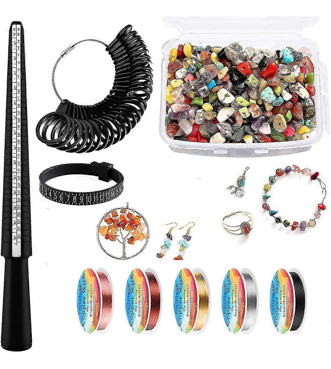 Ring Making Kit 400 Jewelry Stone Beads (1pcs)