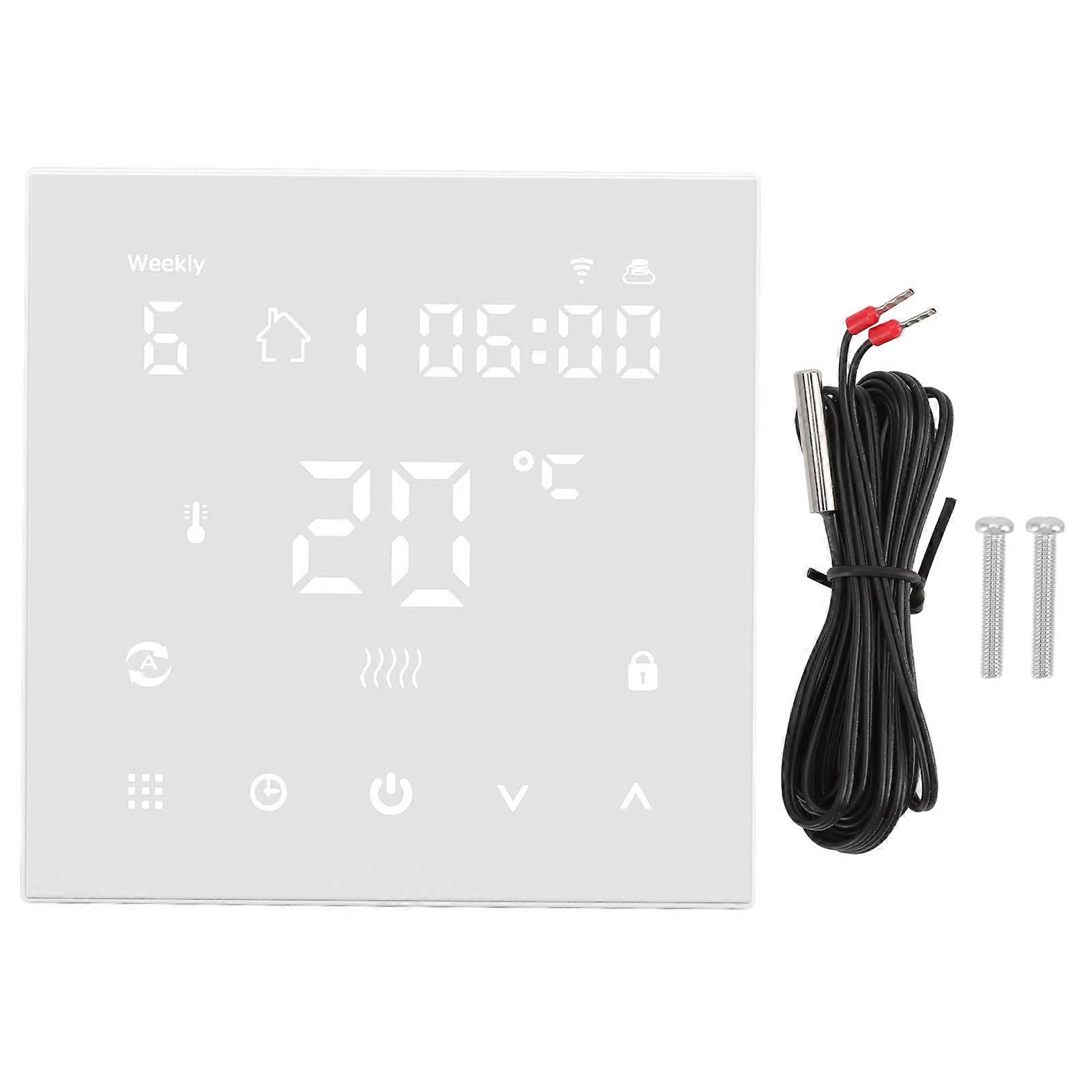 Inteligentny termostat Cyfrowy inteligentny ekran dotykowy Aplikacja mobilna Głosowy programowalny termostat WiFi do domu 90240V
