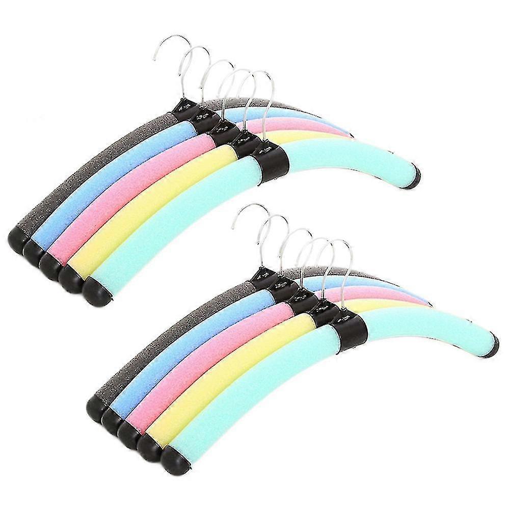 Colorful Foam Sponge Hangers Rust Proof Durable Compact Size Compatible Hanging Suits Coats Shirts-f