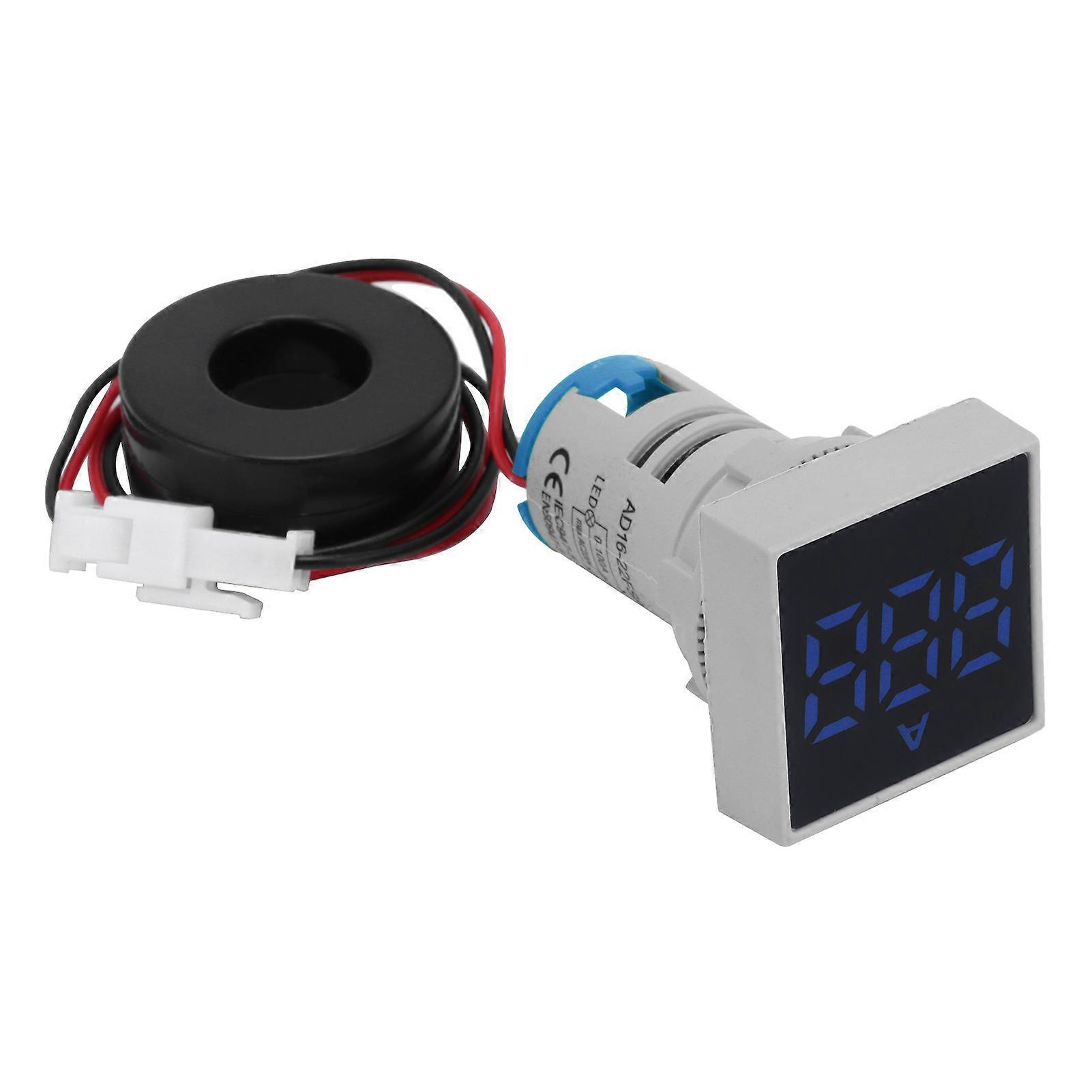 Digital Current Meter Matte Panel Ammeter Signal Indicator Light AC 220V AD16?22FSABlue