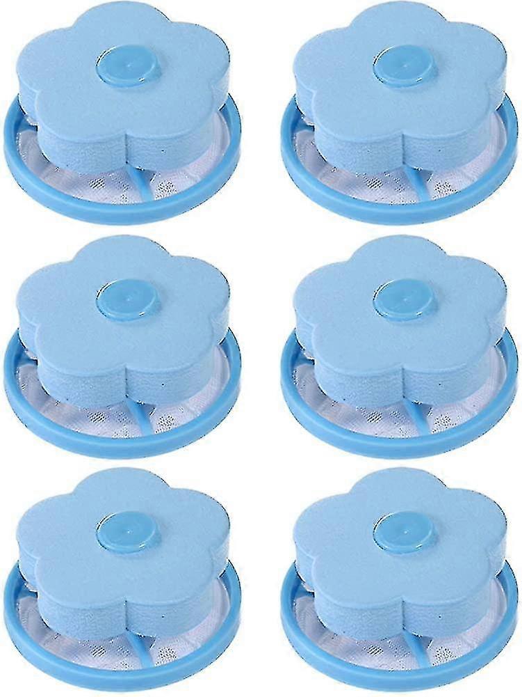 6 Pieces Washing Machine Floating Hair Filter Net Mesh Filter Plum-shaped Bag