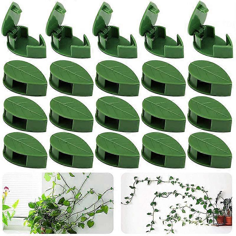 20 Pieces Plant Climbing Wall Mounting Clips Self Adhesive Plant Wall Fixing Clip, Invisible Leaf Shaped Vines Support