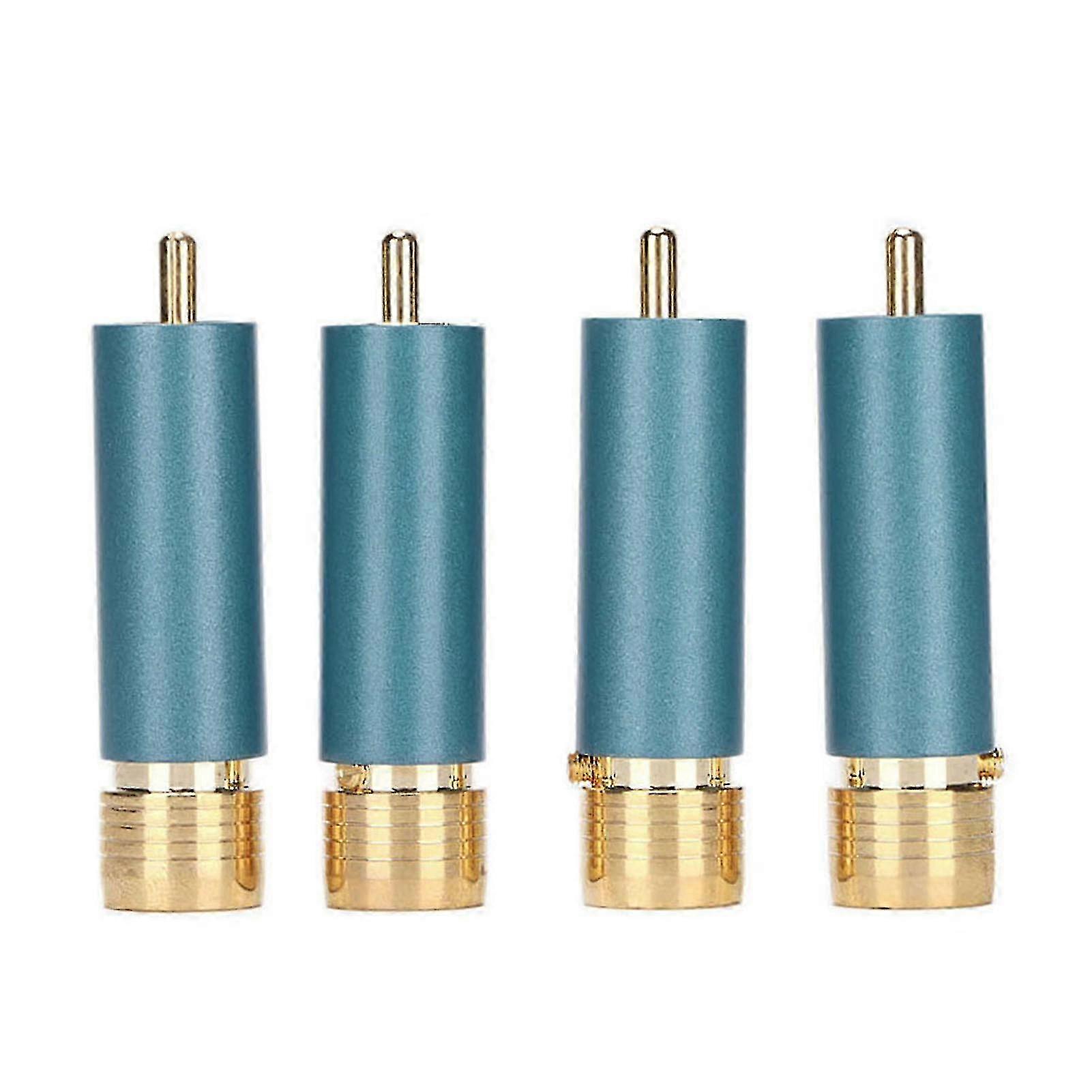 Self-Locking Gold RCA Connectors by Preffair – Set of 4 with Multicolor Logos