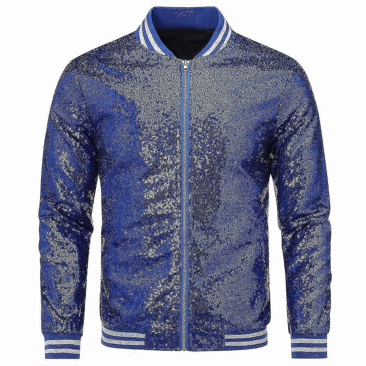 Mens Sequins Casual Jacket Party Bomber Zipper Coat Fruugo IE