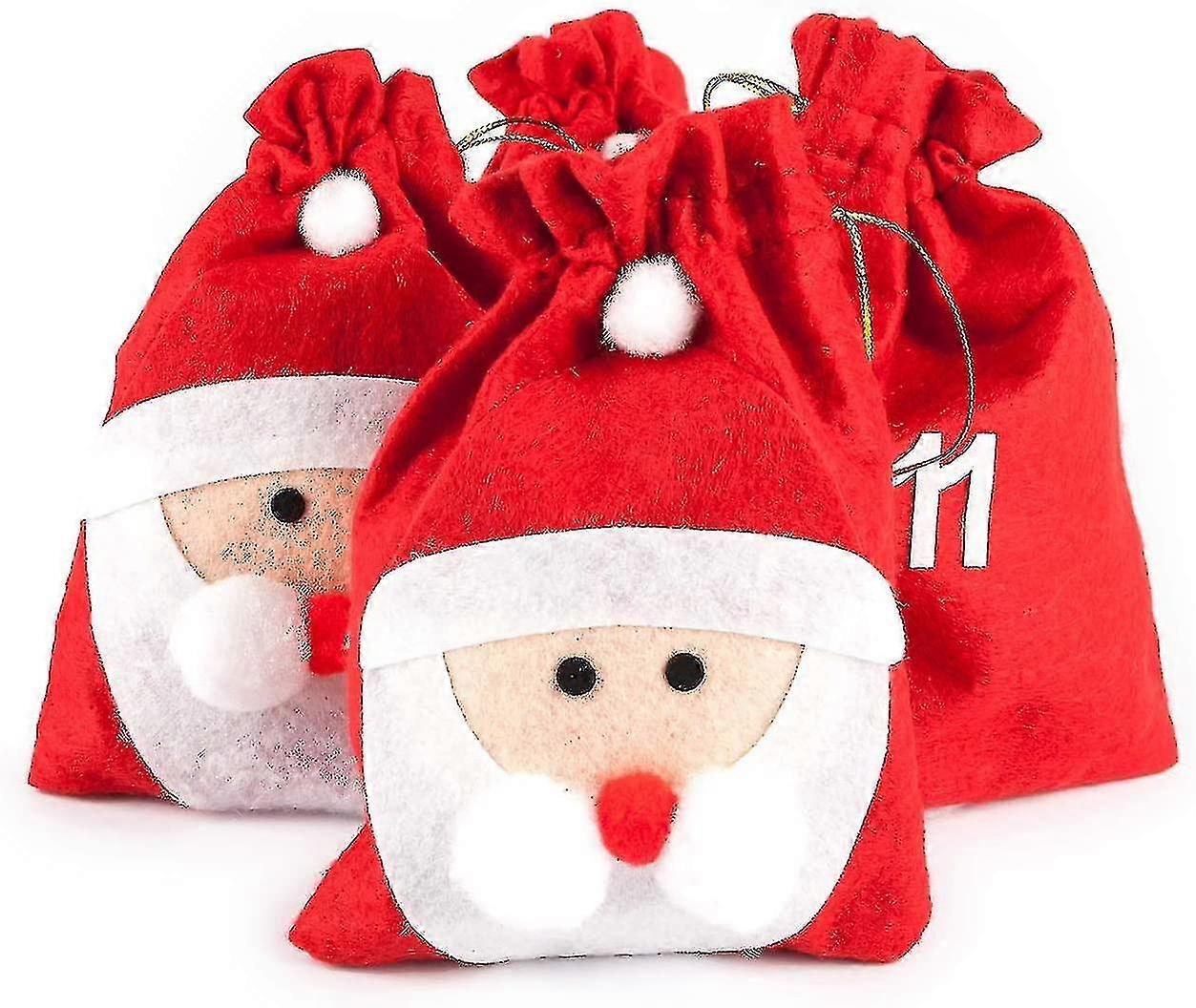 Calendrier de l’Avent de Noël Père Noël, 24 sacs à remplir, décorations de Noël