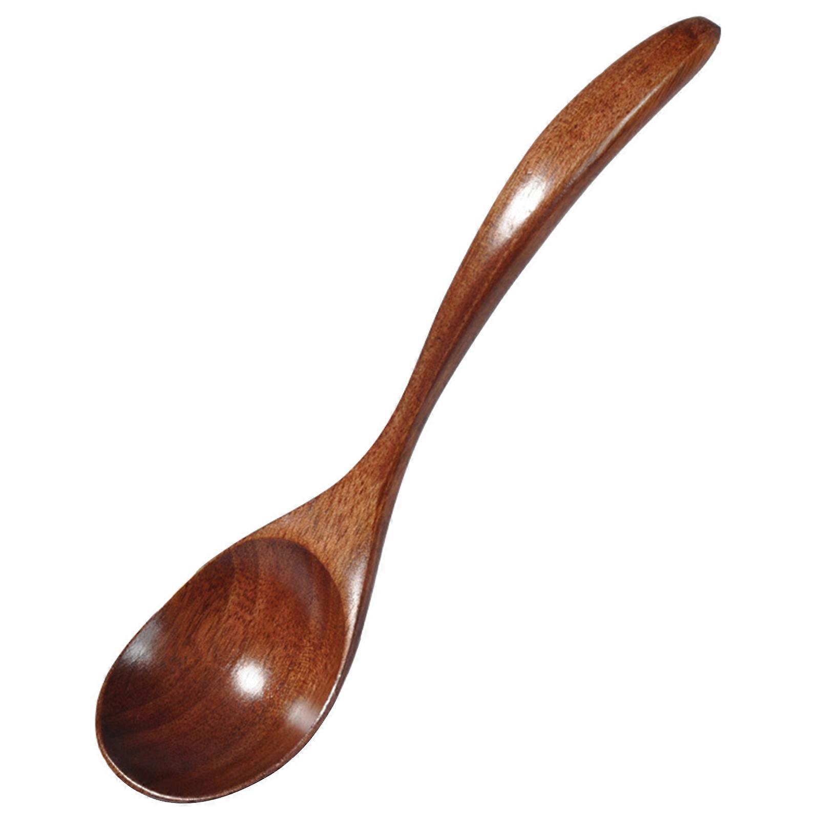 Wooden Spoon Stylish Exquisite Sturdy Long Handle Eco-friendly Dinner Spoon for Home