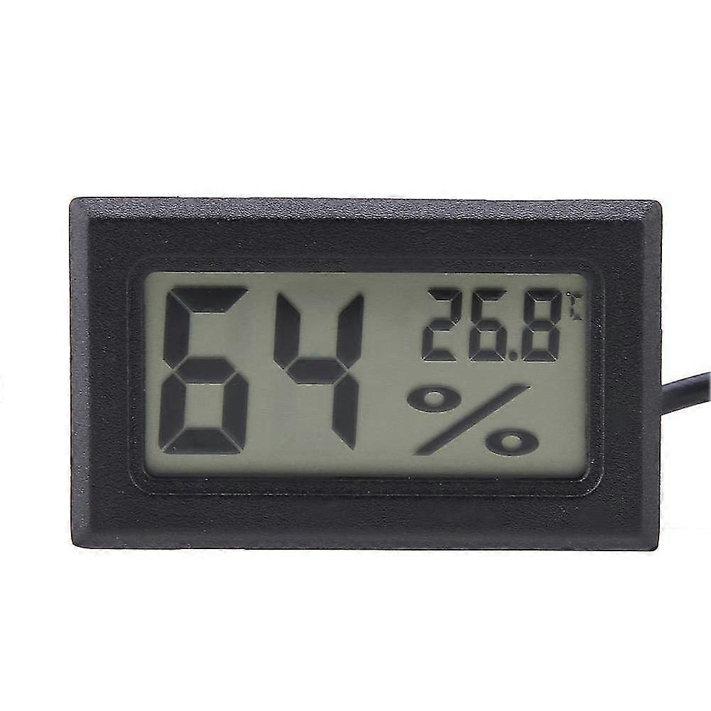 Mini Thermometer Hygrometer, Embedded Lcd Digital Temperature Humidity Meter Gauge Monitor With External Probe