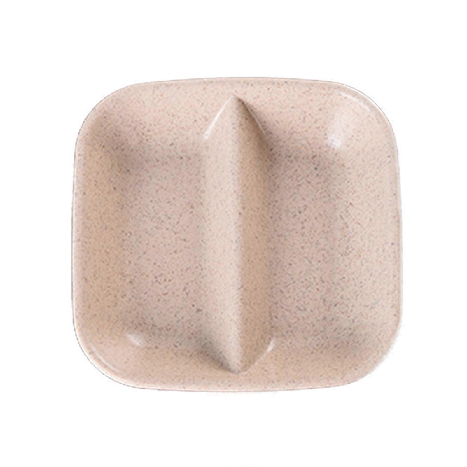 2Pcs Sauce Dish Double Grids Design Multipurpose Long Lifespan Small Dish Seasoning Soy Sauce Tableware for Home Use
