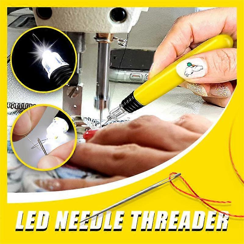 LED Lighted Needle Threader Insertion Tool Housewife Elderly Guide Sewing Device Accessories Easy Use Wire Stitch Insert Tools