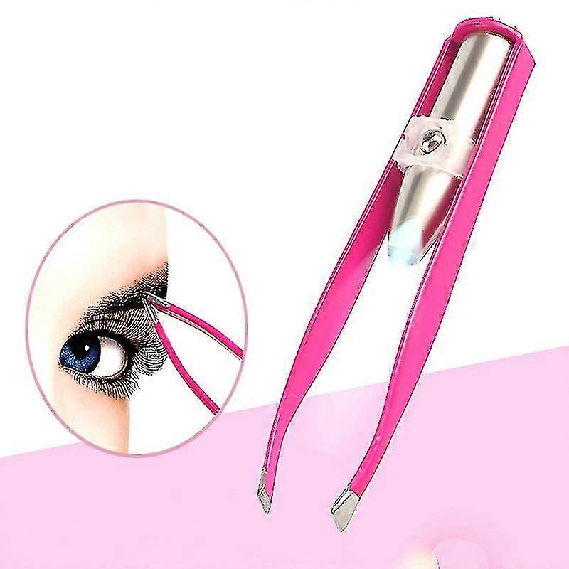 Led Illuminated Eyebrow Clip Non-slip Eyebrow Tweezers Clipper Trimming Hair
