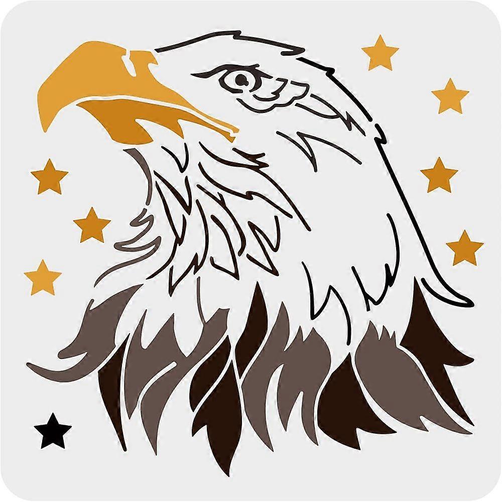 1pc Eagle Stencil for Painting 30x30cm Reusable Bald Eagle Stencil DIY Craft Eagle Head Stencil American Eagle Stencil for Painting on Wall Canvas Fur