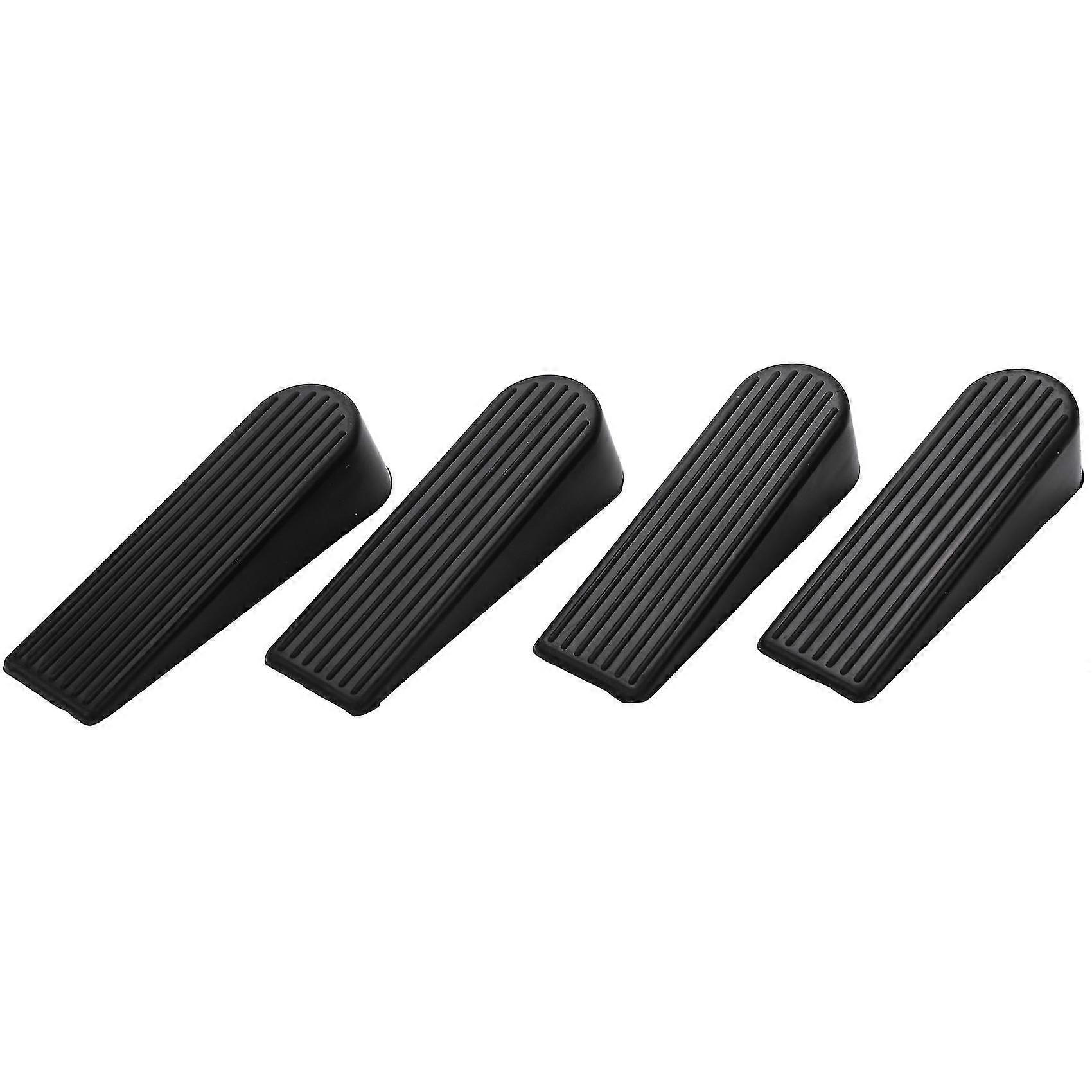4 Pack Door Stop, gomma non-graffiante fermaporta e ufficio (nero)