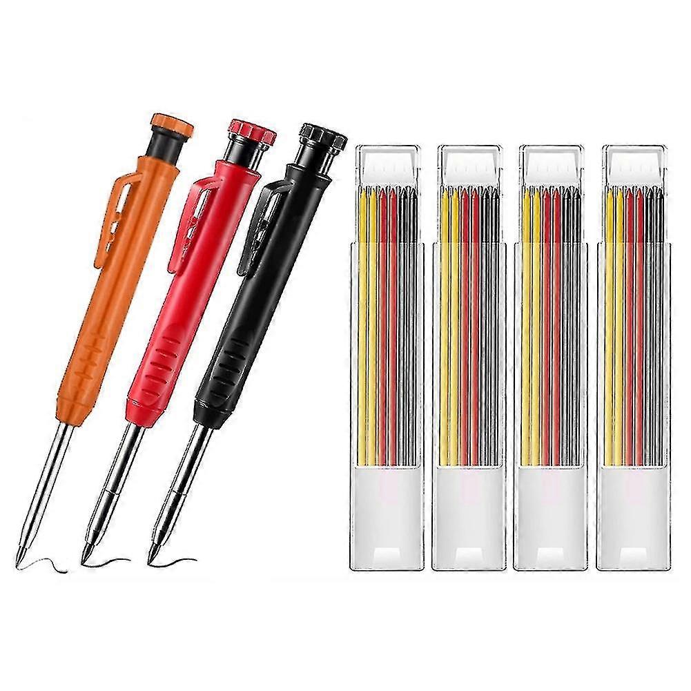 Solid Carpenter Pencil Set Woodworking Pencil Refill Marking Tool