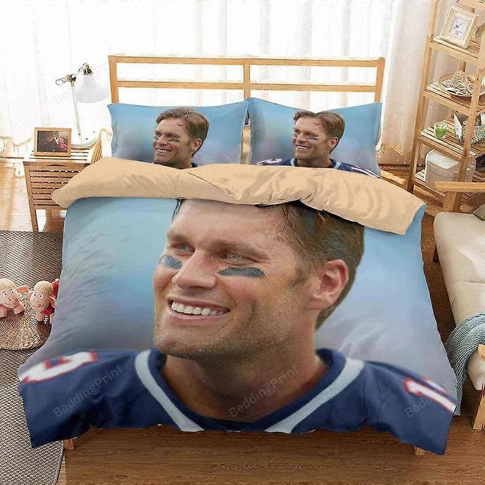 v3750 Lençóis Tom Brady Capa de Edredão Conjunto Decoração Do Quarto Macio Doona Capa Lençóis IU3750