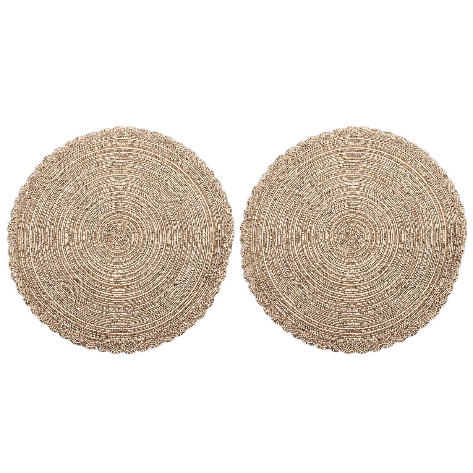 2 Pcs Desktop Decor Weave Mat Trivet Bamboo Table Place Mats Placemats Dining Tables Bamboo Coasters