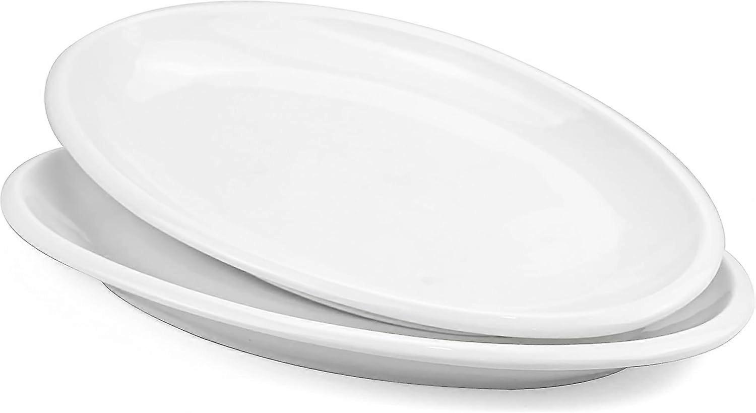 1 package porcelain large oval serving plates for meals 16"