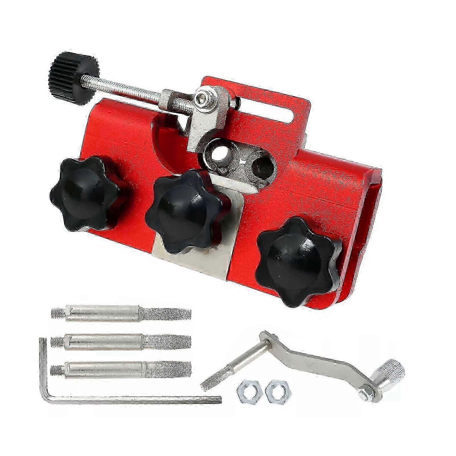 Chainsaw sharpening kit with 3 sharpening heads-Chainsaw chain sharpener-Crank-Sharpener for chainsaws