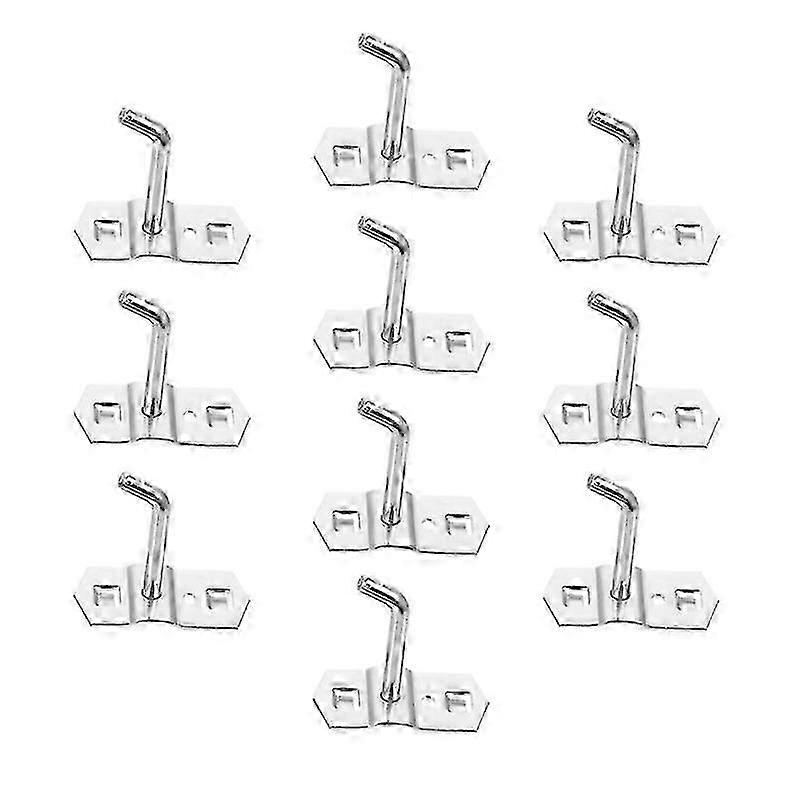 10pcs Hard-ware Hooks Multi-function Hooks Hard-ware Accessories (silver)