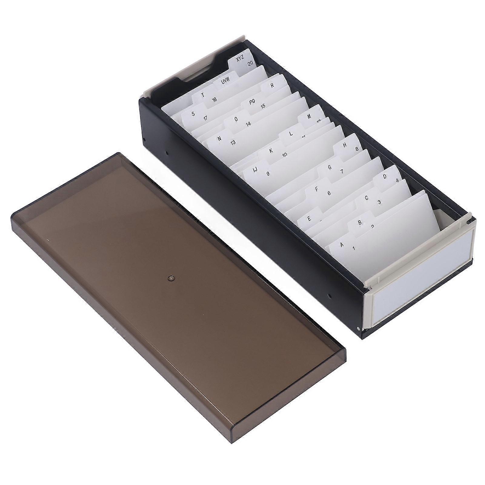 Index Card Holder Hold 800 Business Cards A To Z Card File Holder Organizer with High Transparent Cover for Business Card Black