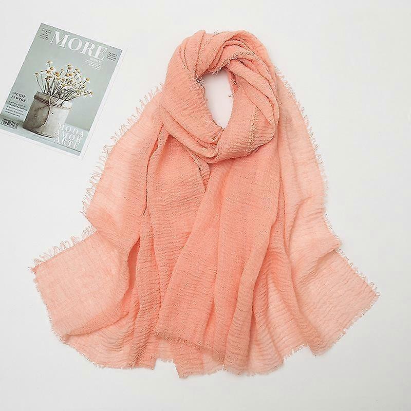 Women's Cotton and Linen Scarf Hijab Fold Shawl Muslim Scarf