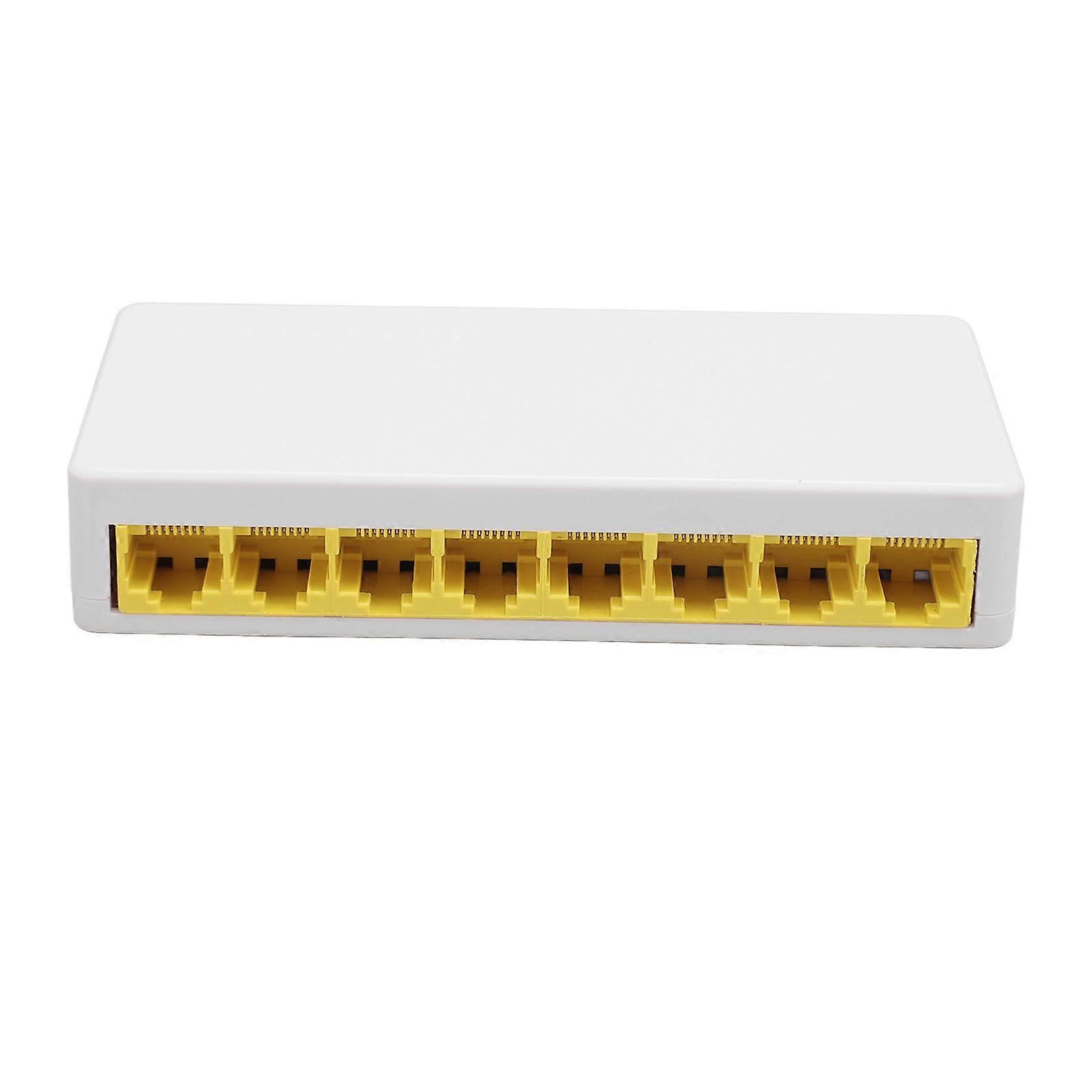 8 porturi Gigabit Unmanaged Ethernet Network Switch Ethernet Splitter Fanless Metal Desktop Wall Mount Home Network Hub 100?240V EU Plug