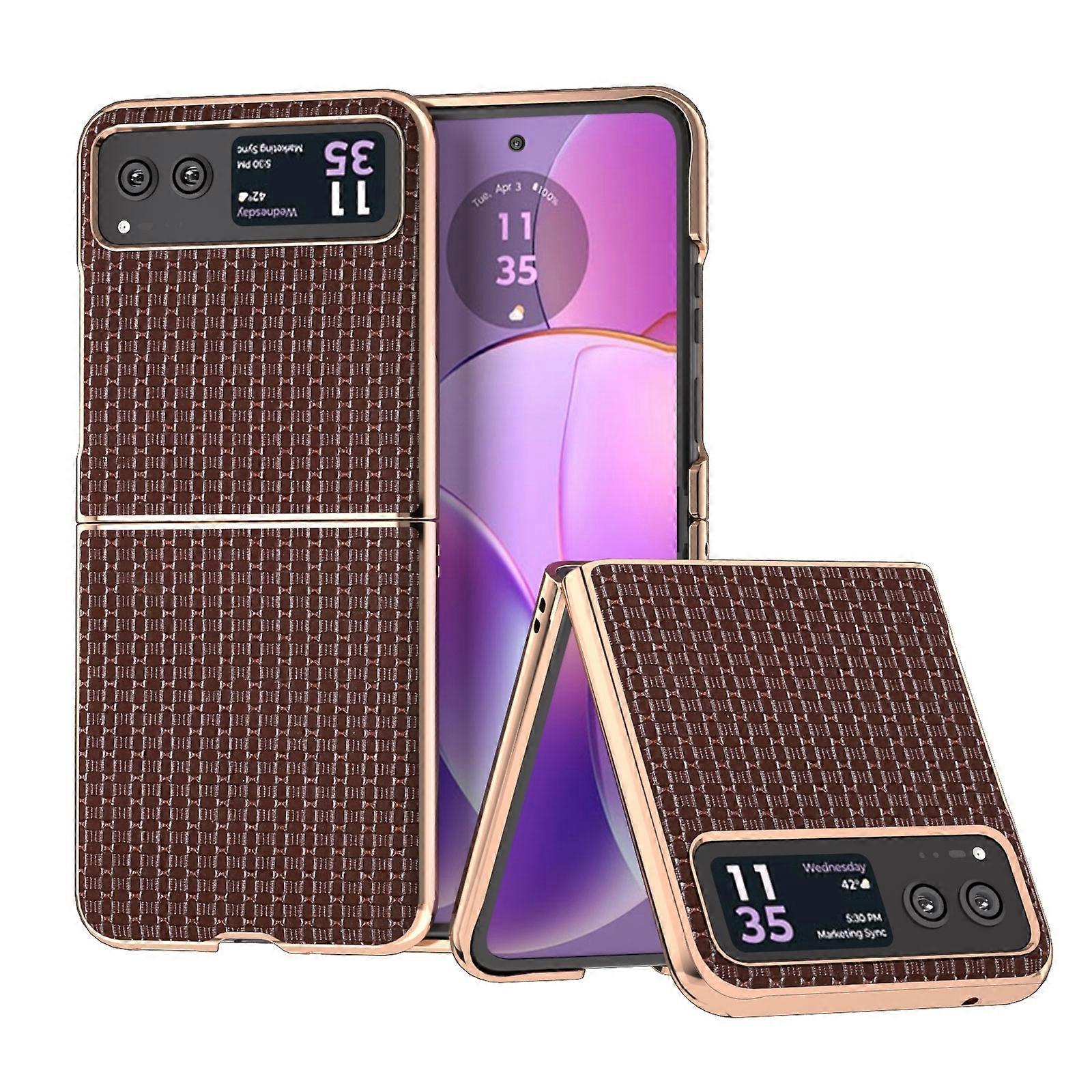 Leather Luxury Series Nano Plating Phone Case For Motorola Razr 40