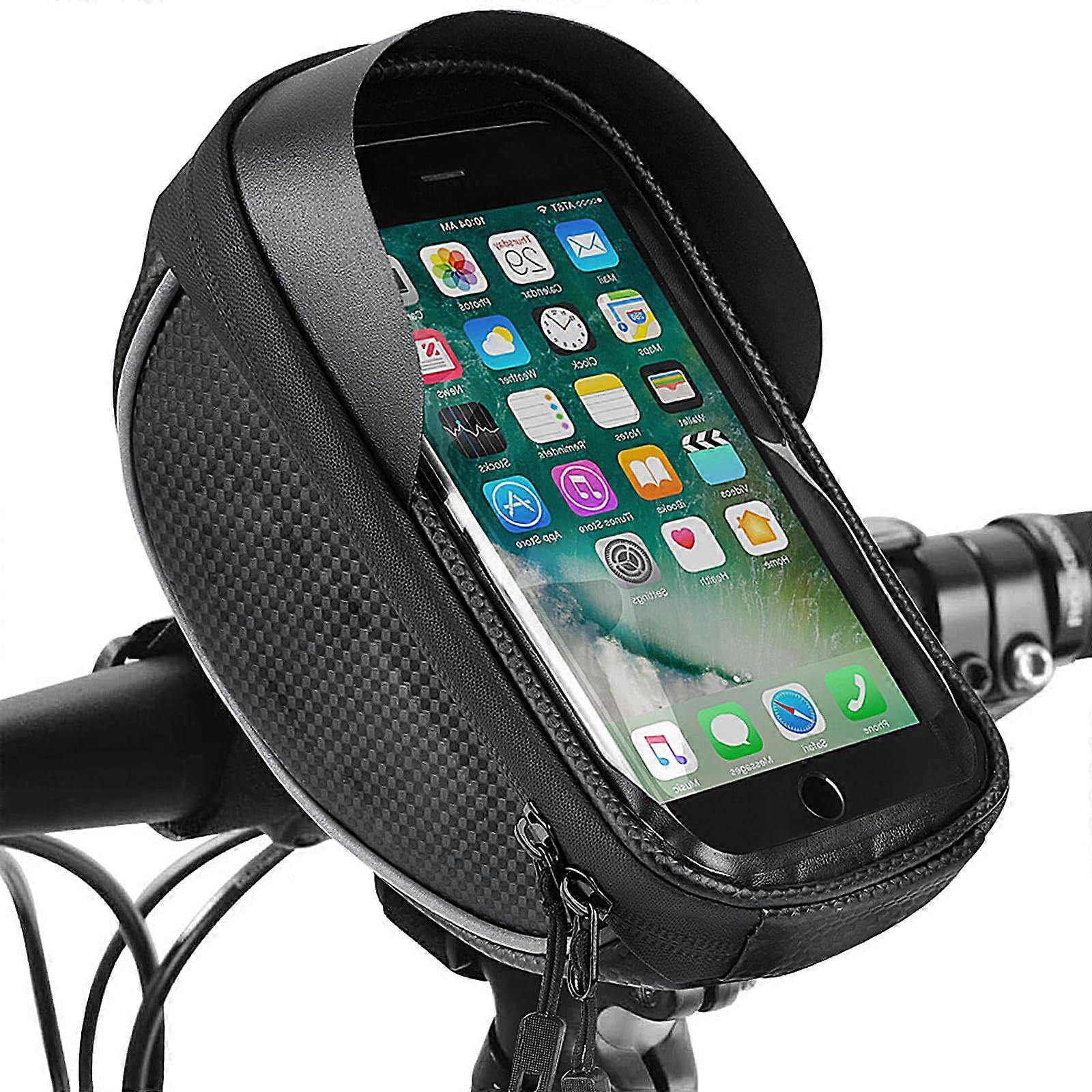 Reflective bicycle storage bag for phone holders