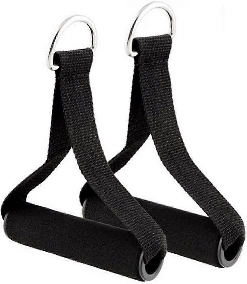 2ピースハンドルフォーム抵抗バンド交換ジム機器ヨガワークアウトトレーニング用ブラック