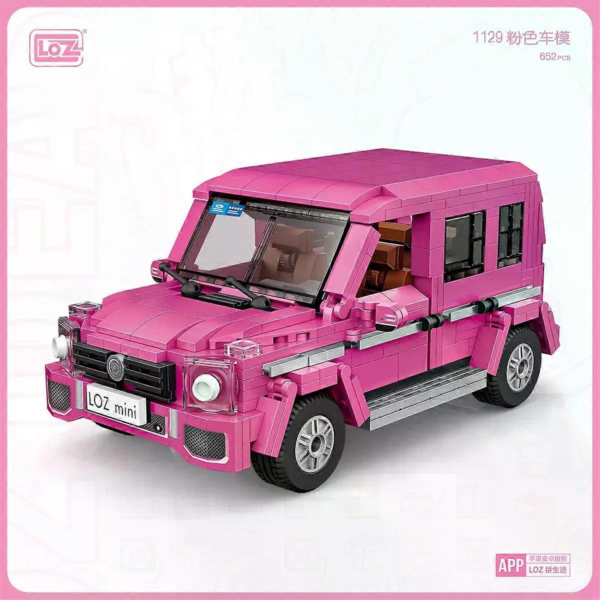 Loz Mini Building Blocks Pink Convertible Assembling Building Block Car Model Assembling Small Particle Toys Pink Classic Car