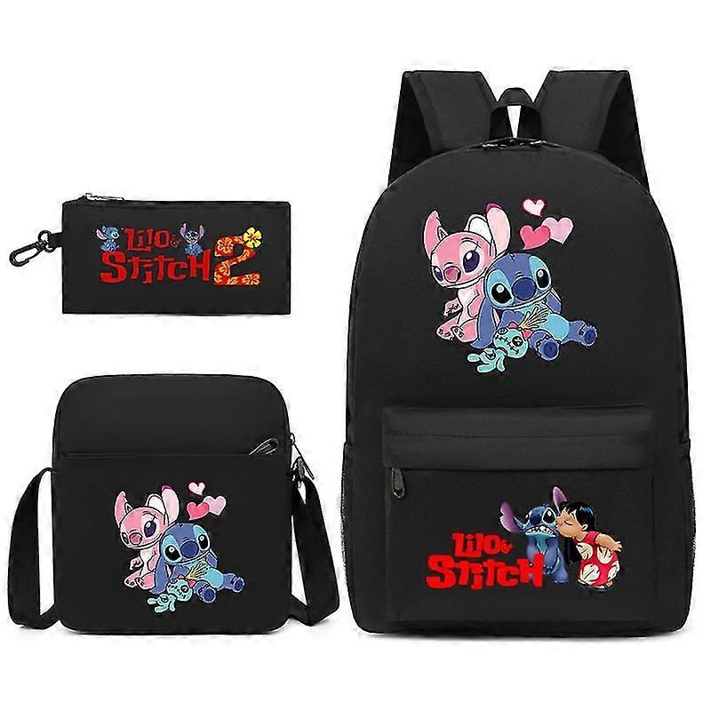 Stitch Backpack Student Backpack Three Piece Set
