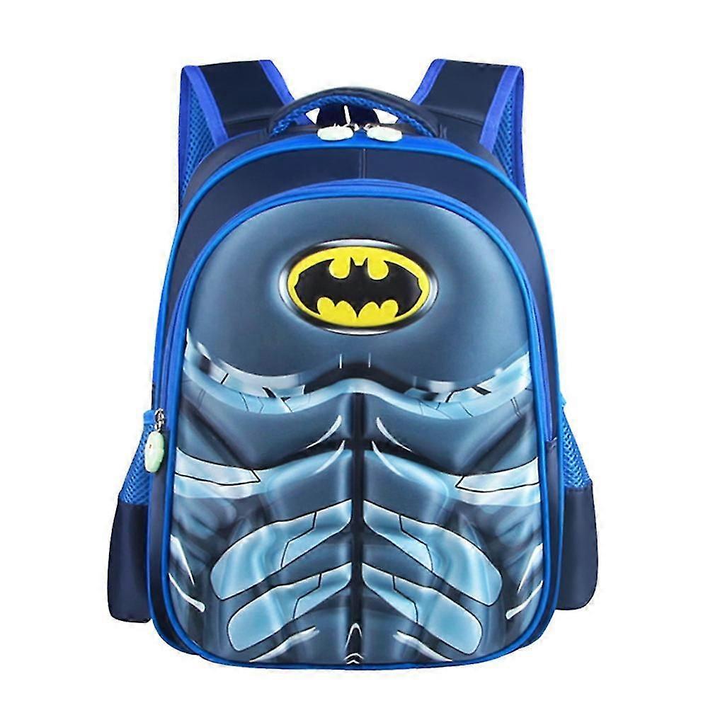 Stntv Zaino per bambini Batman / spiderman / capitan America / superman Zaino leggero di grande capacità Borsa della scuola elementare Batman Blu