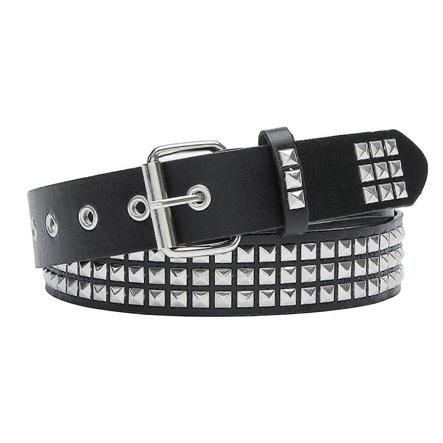 Belt with Pearl Rivets in Punk Style