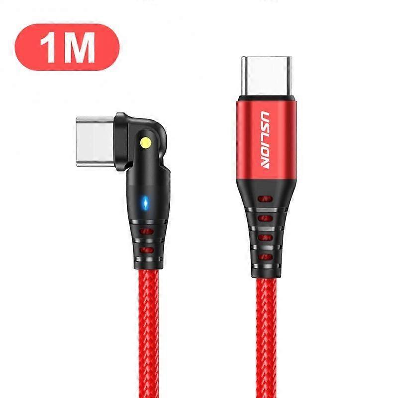 RYRA USB C To Type C Cable 60W 3A Data Wire 180 Rotating Elbow Portable