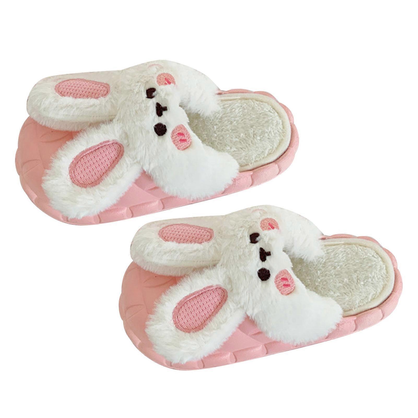 Cute Rabbit Cotton Slippers Plush Soft Warm Removable Washable Winter Slipper for Home