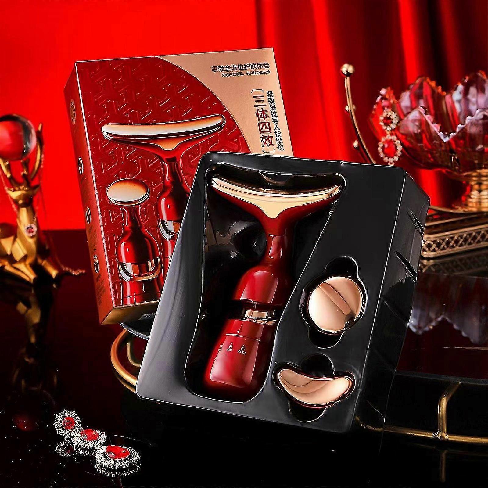 مدلك الوجه 3 في 1 ، مدلك الوجه الكهربائي ، جهاز الاهتزاز لإزالة التجاعيد ، تجديد شباب الجلد ، وثباته. لتدليك الوجه والرقبة والعين