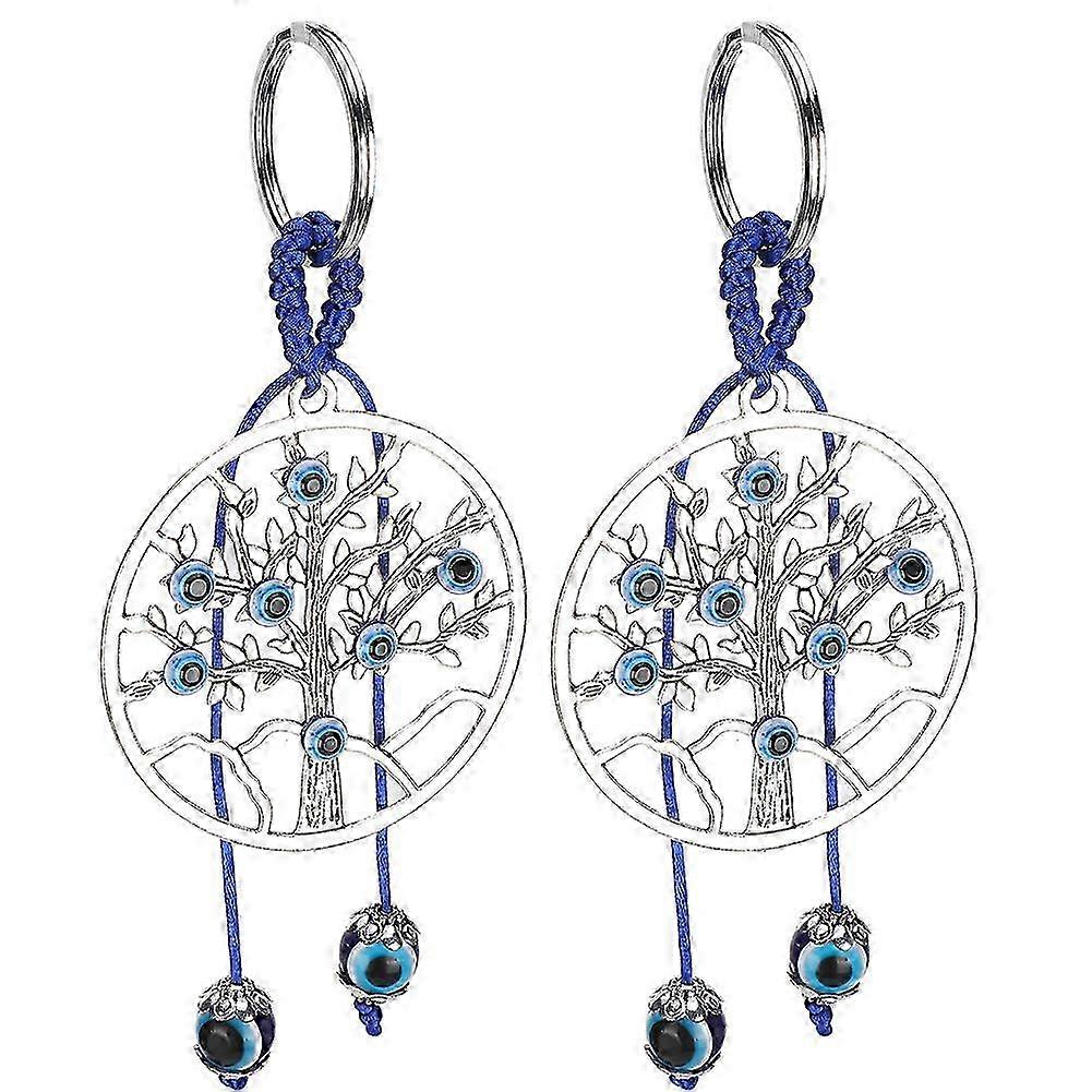 2pcs Tree Pattern Case Handbag Key Chain Luggage Case Key Ring Decoration Ornament Gift