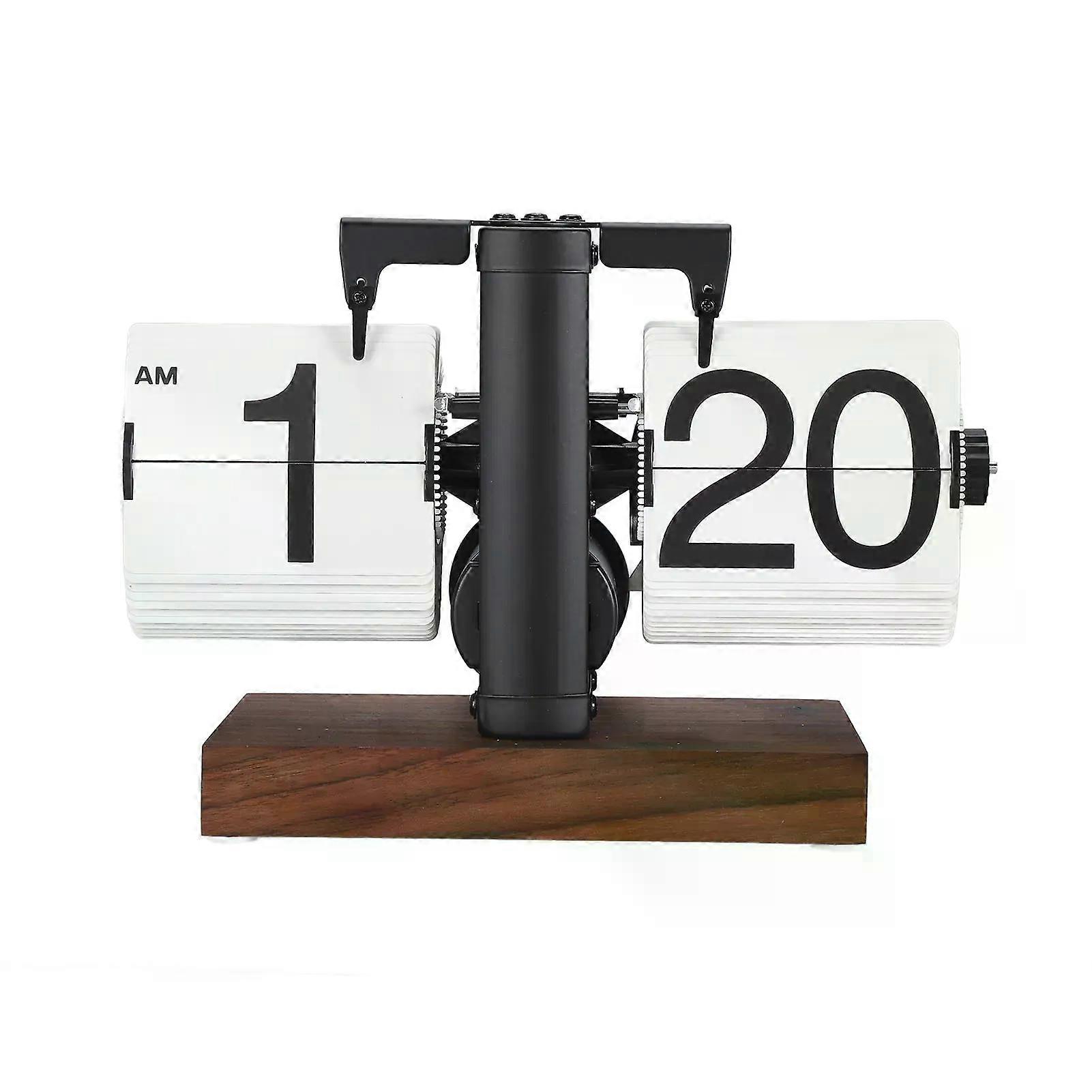 Digital Clock Battery Powered Rotary Knob Adjust Single Sided Retro Mechanical Clock 12h for Living Room