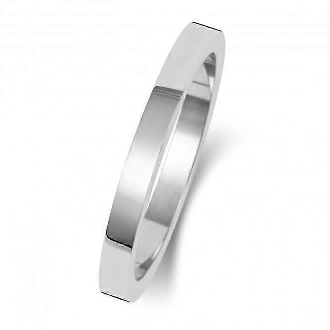 Wedding Band 18K Flat Flat 2mm-1.7 Wedding Ring WQ171WH/I