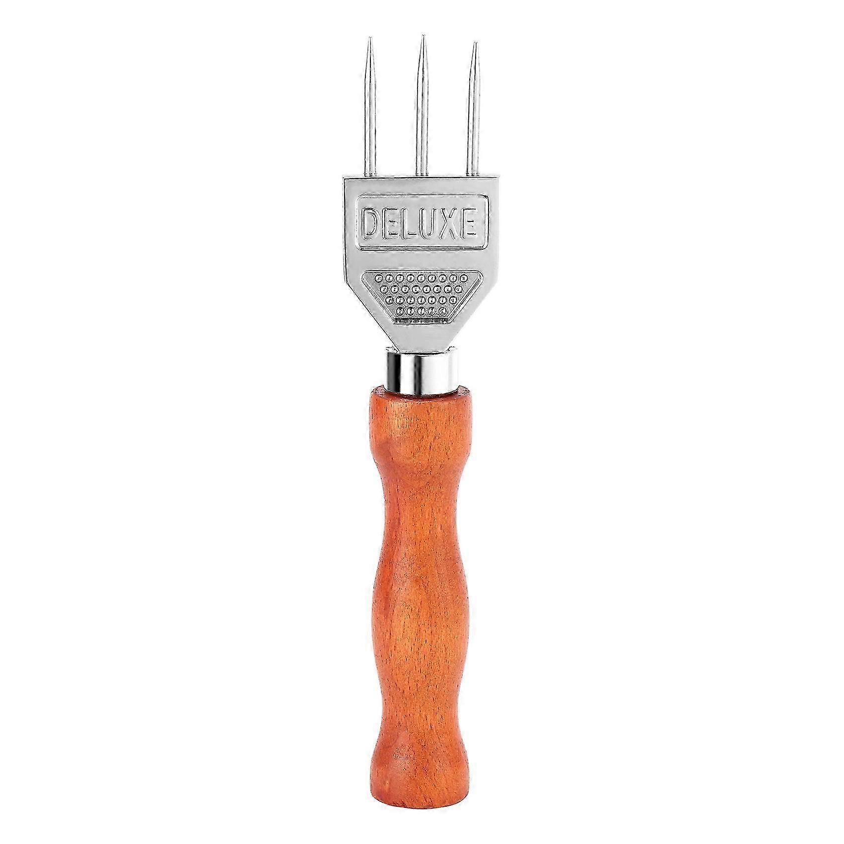 Ice Pick - Sturdy Ice Chipper With Solid Wood Handle, 304 Stainless Steel Three Pronged Ice Crusher for Cocktail Bartender js