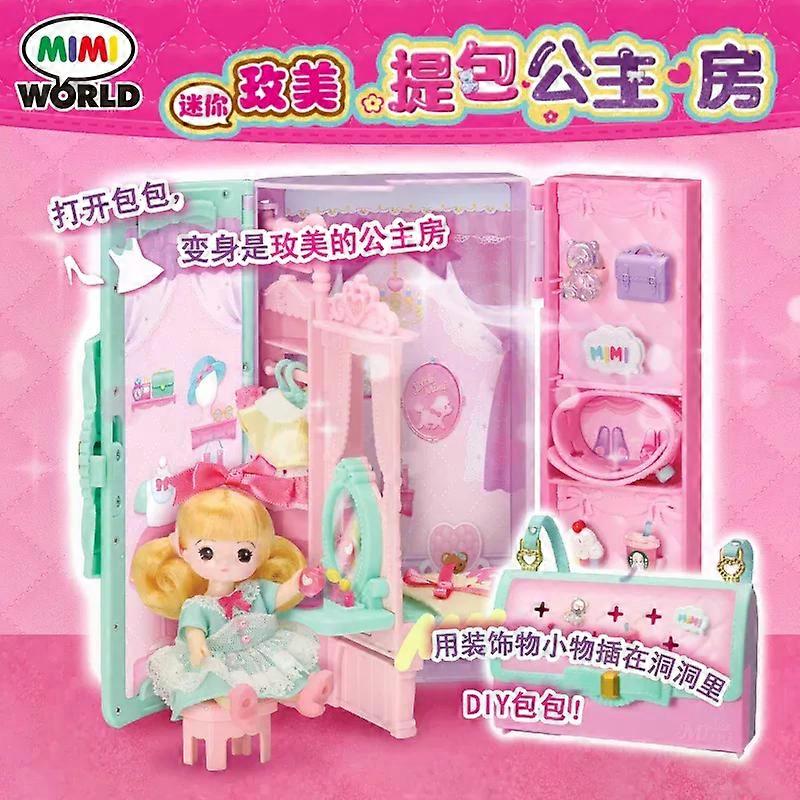 Mimiworld شخصيات أنيمي حقيبة يد غرفة الأميرة DIY حقيبة يد اكسسوارات فتاة تلعب دمية المنزل لعبة حقيبة ظهر الفتيات هدية عيد ميلاد