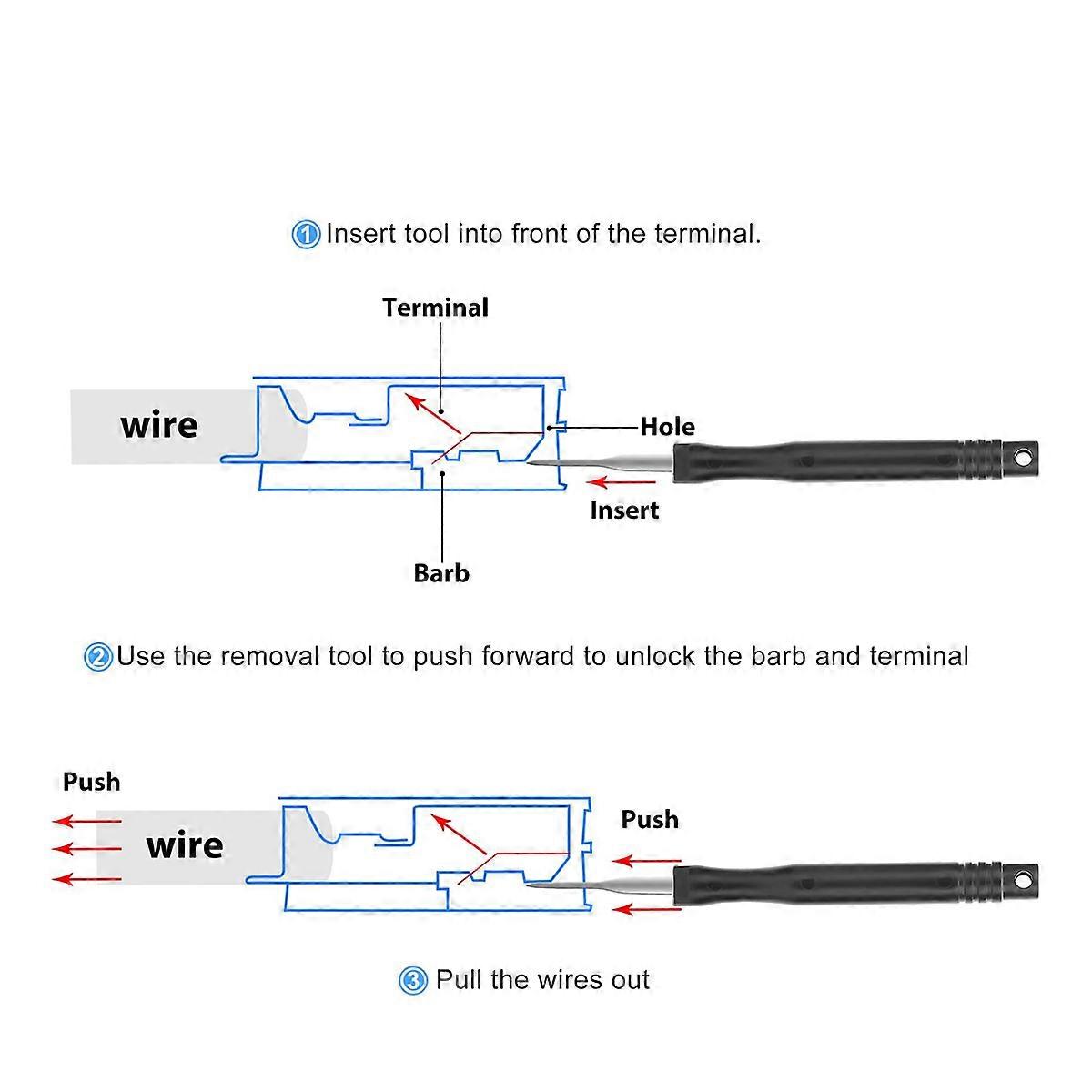 Terminal Removal Tool Kit, 18PC Pin Extractor Tool Set Depinning Tool, Auto Electrical Wire Connecto