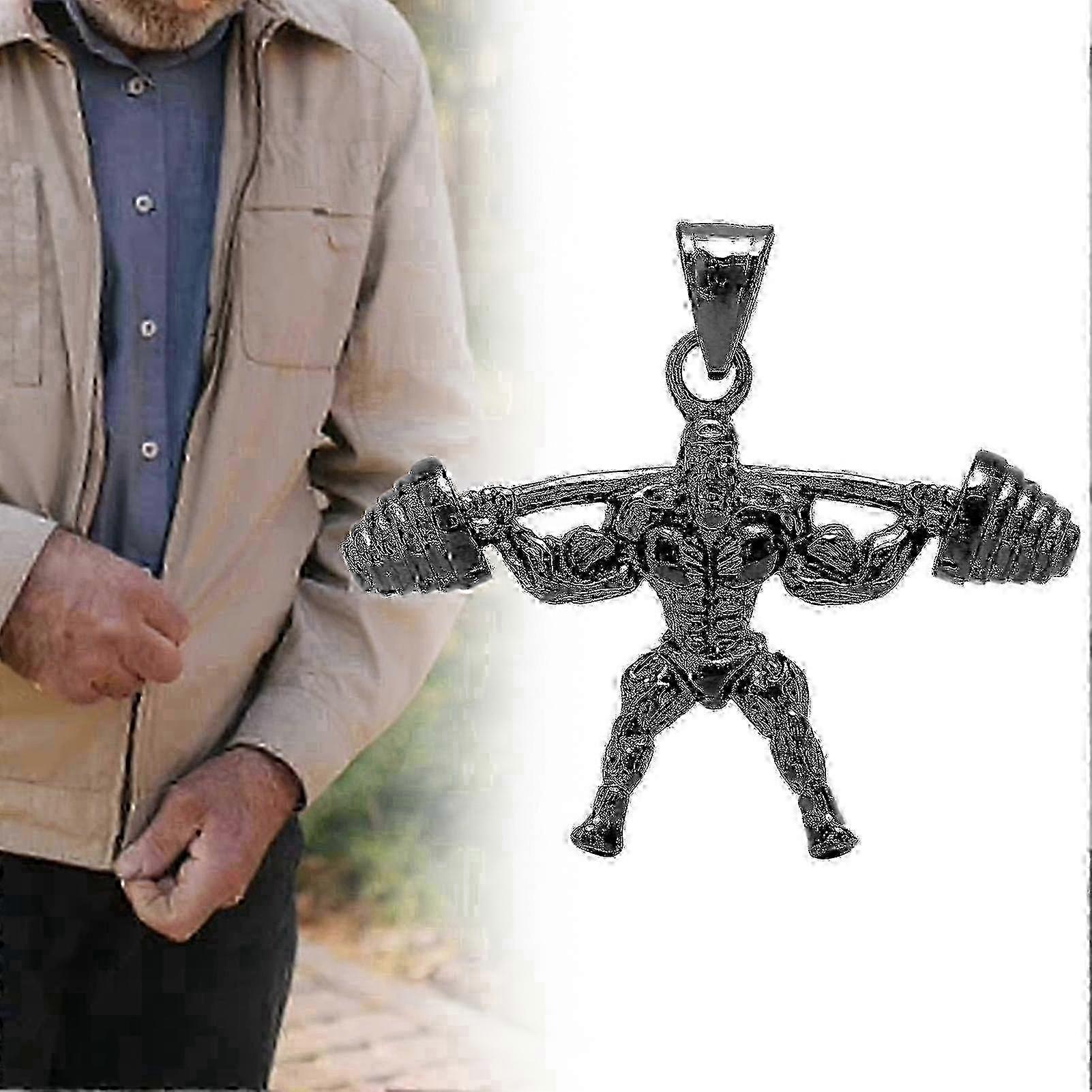 Titanium Steel Weight Lifter Zipper Pull Pendant for Elder Black